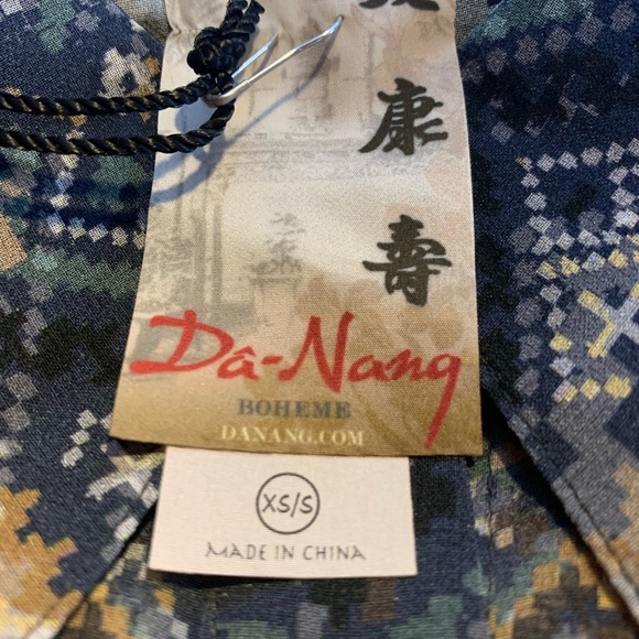 DA-NANG Boheme Button Down Silk Tunic Blouse, Sz. XS-S - NWT - Picture 4 of 5